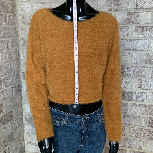 Pilcro By Anthropologie Fuzzy Long Sleeve Cropped Sweater Sz SP - Picture 6 of 10